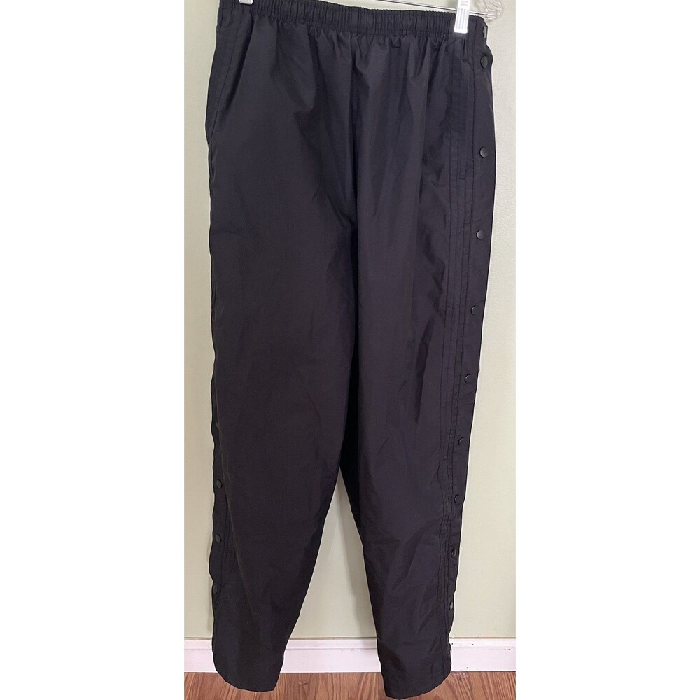 Holloway Snap Break Away Windbreaker Nylon Pants Mesh Lining Black Large Vintage